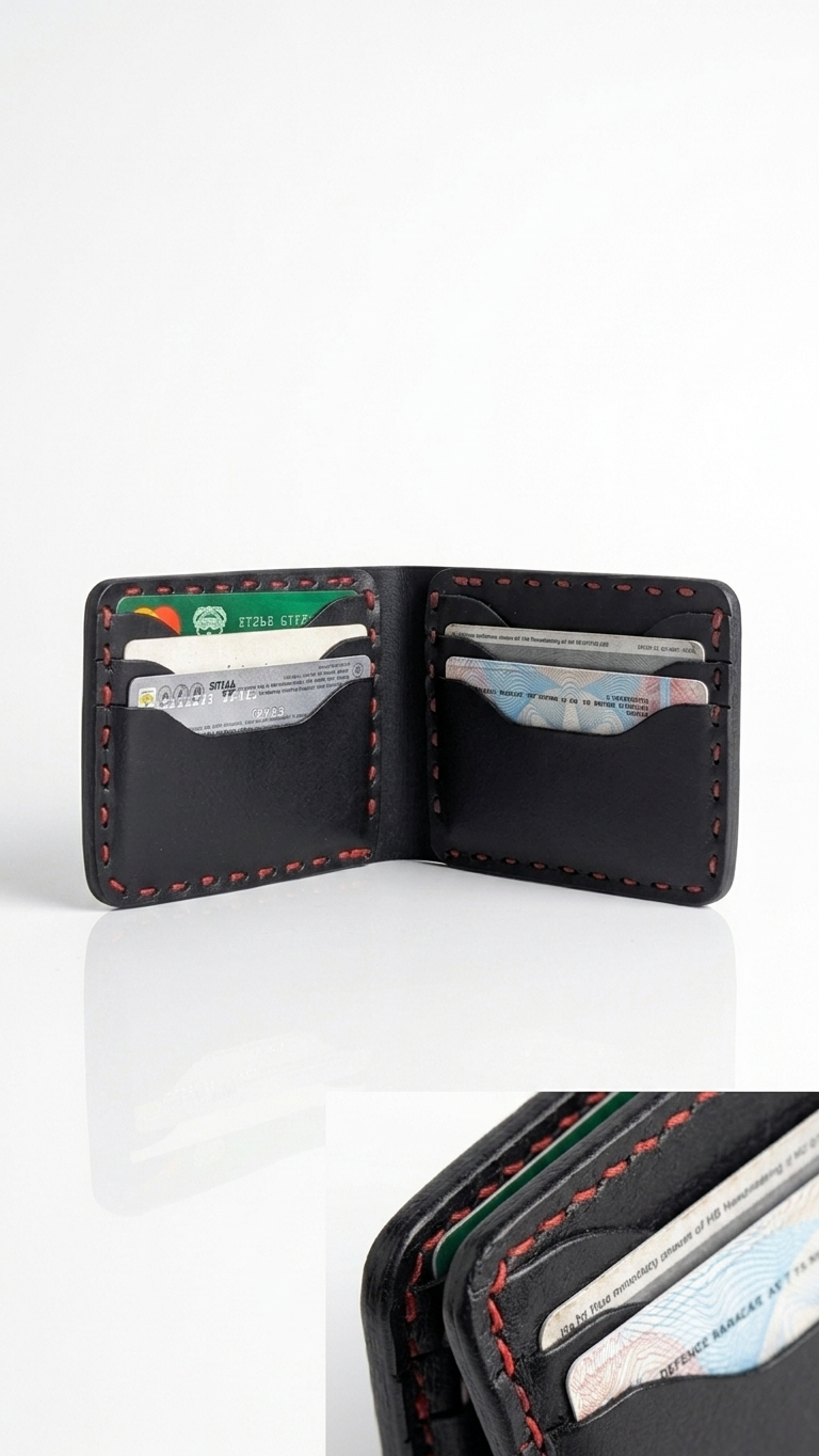 Handmade crocodile leather wallet/-