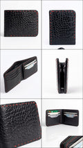 Handmade crocodile leather wallet/-
