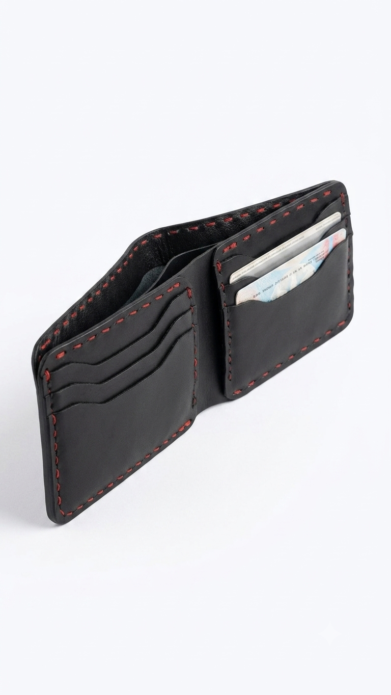 Handmade crocodile leather wallet/-