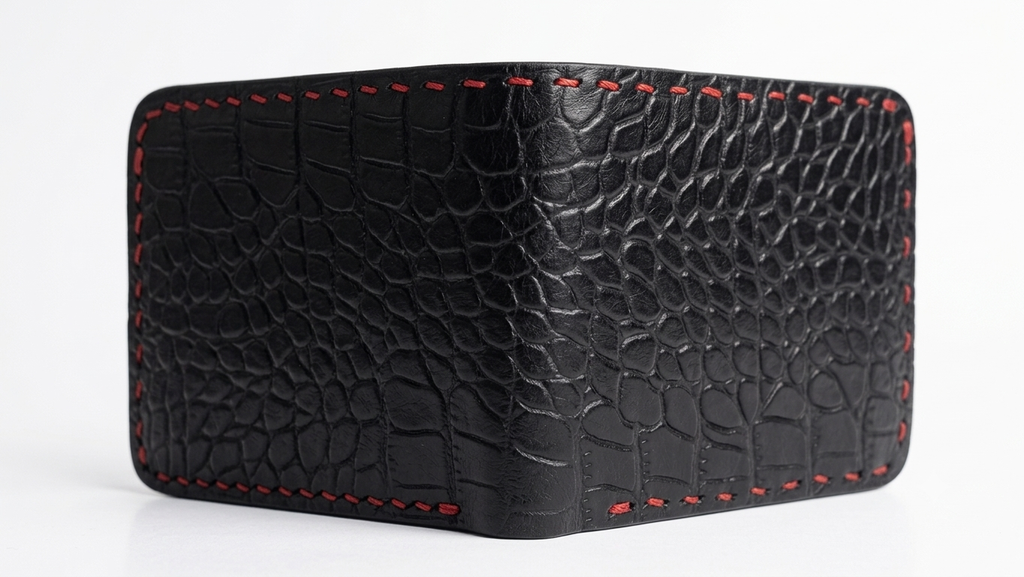 Handmade crocodile leather wallet/-