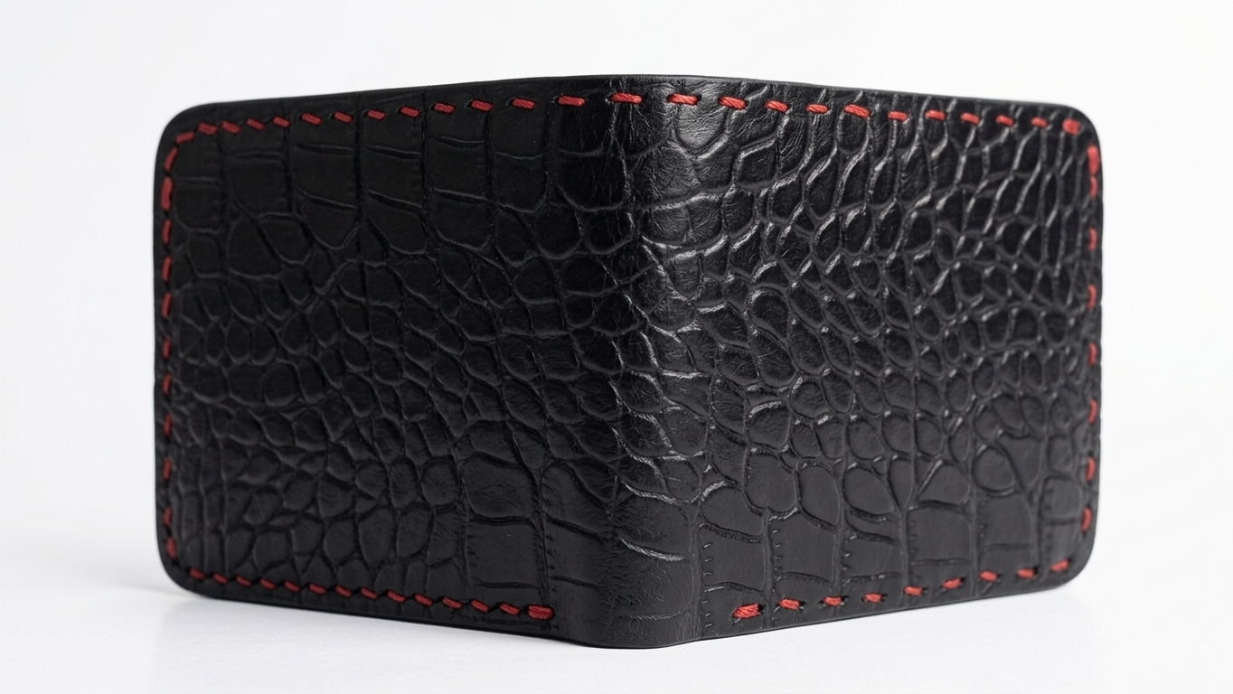 Handmade crocodile leather wallet/-