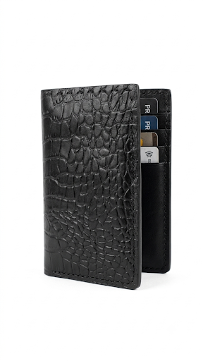 Totally Handmade Crocodile leather Half Long wallet/-