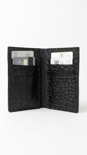 Totally Handmade Crocodile leather Half Long wallet/-