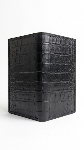 Totally Handmade Crocodile leather Half Long wallet/-